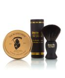 Satin Tip Black Synthetic Shave Brush & Smolder Soap Kit - Premium Shaving Essentials for an Effortless Grooming Experience | International Shipping Available - Buy Online on GoSupps.com