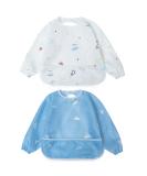 Little Dimsum Long Sleeves Toddler Weaning Bibs | Waterproof Feeding Coverall Set| 6-36 Months (Galatic&Spaceship) - Buy Online on GoSupps.com