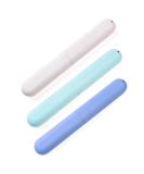 Yoezuo Travel Toothbrush Holder Set - 3 Pack Portable Toothbrush Cases (Green Blue Gray) - Ideal for Families & Trips - Protective Covers for Hygiene & Storage - Buy Online on GoSupps.com
