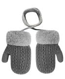 Baby Toddler Furry Winter Gloves | Cozy Knit Mittens for Kids 0-3 Years | Insulated Snow Gloves with Fleece Lining | Warm Gift - Dark Grey - Buy Online on GoSupps.com