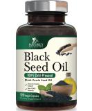Black Seed Oil Capsules 1000mg - Premium Cold Pressed Nigella Sativa for Immune & Digestive Support - Vegan & Non-GMO - 120 Capsules - Buy Online on GoSupps.com