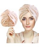 Silk Hair Bonnet Hair Wrap for Sleeping Imitation Silk Bonnet Sleep Night Cap for Women Hair Care Double Layer Soft Silky Head Scarf Match Strong Elastic Band Apply to Washing Makeup Sport One Size Champagne - Buy Online on GoSupps.com
