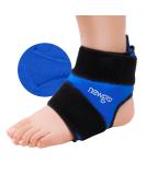 Newgo Fleece Cooling Pads for Ankle Pain Relief | Ice Cold Cooling Belt & Socks for Foot Injuries | Ankle Swelling & Sprains - Dark Blue & Black - Buy Online on GoSupps.com
