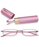 Magimodac men women reading glasses anti blue light glasses with prescription blue light filter metal reading aid narrow reading glasses with pensui pink 1.5 dioptries - Buy Online on GoSupps.com