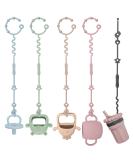 ClDy Baby Toy Pacifier Chain & Silicone Cup Catcher - BPA-Free Perfect for Strollers & High Chairs - 5 Piece Set - Buy Online on GoSupps.com