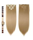 S-noilite 23 Inch Ash Blonde Clip In Hair Extensions - 8pcs Full Head, Long & Straight Fashion Choice in 60 Colours - Buy Online on GoSupps.com