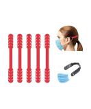 TBOC Adjustable Mask Extension - 5 Pack Red Silicone Ear Hooks for Comfort & Pain Relief - Adjustable Rubber Band Extender for Face Masks - Buy Online on GoSupps.com