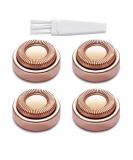 4Pcs Facial Hair Remover Replacement Heads - Painless Epilator Blades for Women - Gold Rose - Includes Cleaning Brush - Buy Online on GoSupps.com