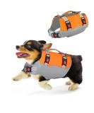 Eyin Life Jackets for Small Dogs | Adjustable Dog Vest with Strong Buoyancy & Reflective Handle | Tear-Resistant Swimming Aid (XS Orange & Gray) - Buy Online on GoSupps.com