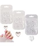 250 PCS 3D Heart Nail Art Charms Flatback Heart Nail Rhinestones Clear Acrylic Heart Nail Gems for Women Girls Nail Art Design DIY Craft Manicure Accessories - Buy Online on GoSupps.com