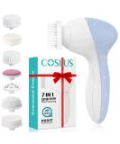 Facial Cleansing Brush Face Scrubber: Electric Exfoliating Spin Cleanser Device Waterproof Deep Cleaning Exfoliation Rotating Spa Machine - Electronic Acne Skin Washer Spinning System Set A Light Blue - Buy Online on GoSupps.com