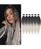 Pre-stretched Braiding Hair 26 inch 6 Packs Professional Kanekalon Synthetic Fiber Crochet EZ Braids Yaki Texture Braiding Hair Extensions (1B/Silver) 26 Inch (Pack of 6) T1B/Silver - Buy Online on GoSupps.com