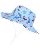 LANGZHEN Baby Girls Beach Sun Hat with Chin Strap - Light Blue, 6-12 Months - Buy Online on GoSupps.com
