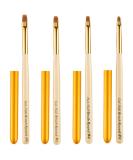 Nail Brush Set 4-piece Professional Gel Brush with Lid for Nails Nail Art UV Gel Acrylic Eyeliner - Buy Online on GoSupps.com
