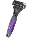 Hertzko Premium Dematting Tool for Dogs and Cats - Deshedding Brush and Matt Breaker - Ideal for Removing Matted Fur and Undercoat - Large Purple - Buy Online on GoSupps.com
