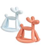 Smooch Rocking Teething Toys | Easy-to-Hold Silicone Teether for Babies 0-6 Months | Provides Teething Relief | Light Blue+Coral - Buy Online on GoSupps.com