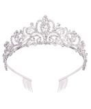 Didder Silver Crystal Tiara Crowns for Women Girls Elegant Princess Crown with Combs Tiaras for Women Bridal Wedding Prom Birthday Cosplay Halloween Costumes Hair Accessories for Women Girls 01 Silver - Buy Online on GoSupps.com