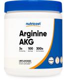 Nutricost Arginine AKG Powder 300 Grams (AAKG) - 3G Per Serving & 100 Servings - Pure Arginine Alpha Ketoglutarate - Buy Online on GoSupps.com