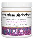 Bioclinic Naturals Magnesium Bisglycinate 200mg Powder - 4.2 oz | High Absorption Formula - Buy Online on GoSupps.com