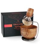 Anbbas 3-in-1 Shaving Set for Men | Pure Badger Hair Brush, Wood Handle, Soap Bowl & Stainless Steel Stand - Brown Upgrade - Buy Online on GoSupps.com