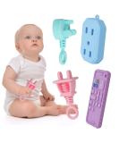 Deao Beissring Baby - 4 BPA-Free Silicone Teething Rings for Babies | Soft Tooth Aids for Gum Relief & Toddler Gripping | Ideal Gifts for 3 Months+ - Buy Online on GoSupps.com