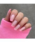 Sethexy Short Square False Nails French Press on Nails 24Pcs Acrylic Nails Stick on for Women and Girls Baby Pink - Buy Online on GoSupps.com