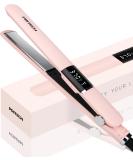 PrITECH Titanium Hair Straightener - Adjustable Temp 150-230C LCD Display Universal Voltage - Pink Flat Iron for Smooth Hair - Buy Online on GoSupps.com