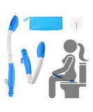 Victop Toilet Aid Tool - Foldable Comfort Wiping Solution for Restricted Mobility - 40cm Blue - Buy Online on GoSupps.com