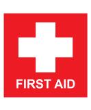 Emergency First Aid Sticker 4x4 Inches (4-Pack) - Water-Resistant First Aid Decal for Indoor & Outdoor Use - Buy Online on GoSupps.com