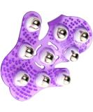 Uqmiqura Palm Shaped Massage Glove - Body Massager with 9 360-Degree Scooters & Metal Roller Ball for Stress Relief (Purple) - Buy Online on GoSupps.com