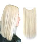Iluu 22 Platinum Blonde Hair Extensions - Long Natural Straight Synthetic Heat-Resistant Fiber with Hidden Fishing Cord for Parties - Buy Online on GoSupps.com