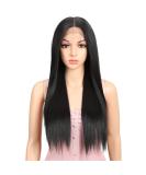 Joedir 13x4x4 Lace Front Wig - Long Straight Black Wig with Baby Hair Synthetic High-Temperature Resistant 180% Density - 76 CM - Buy Online on GoSupps.com