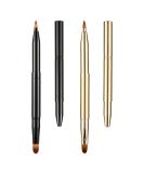 Simarro 2Pcs Retractable Lip Brush Set - Double-Ended Travel Makeup Tool for Lipstick & Lip Gloss in Gold+Black - Portable & Cover Included - Buy Online on GoSupps.com