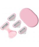 Women's Travel Razor Kit - Portable 5-Blade Mini Razor with Case & 4 Refills | Outdoor Shaving Essentials in Pale Pink - Buy Online on GoSupps.com