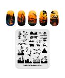 KADS Nail Stamping Plate Chinese Style Nail Art Stamp Template bamboo Lotus DIY Image Template Manicure Stamping Plate Stencil Tools (CN030) - Buy Online on GoSupps.com