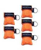 5Pcs CPR Mask Rescue Face Shields with One-Way Valve and Keychain Ring (Orange) - Buy Online on GoSupps.com