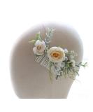 FIDDY898 Wedding Bridal Comb Camellia Hair Comb Ranunculus Green leaf Floral Clip Headpiece 2002 2002 One Size (Pack of 1) - Buy Online on GoSupps.com