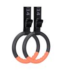 Teamaze Gymnastic Rings with Adjustable Straps - Non-Slip Pull Up Workout Rings for Home Gym Exercise - Orange - Buy Online on GoSupps.com
