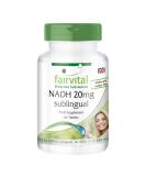 Fairvital NADH 20mg Sublingual Vegan Tablets - 60 Count | Energy Boost & Focus Support - Buy Online on GoSupps.com