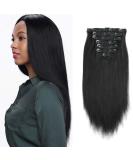 ABH AmazingBeauty Yaki Straight Clip-In Hair Extensions - 16 Inch - Real Remy, Thick, Black, 7 Pieces for African American Relaxed Hair - Buy Online on GoSupps.com