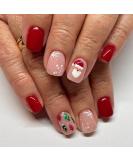 Vatocu Christmas False Nails Short Red Nude Snowflake Snowman Press on Nails - 24pcs - Buy Online on GoSupps.com
