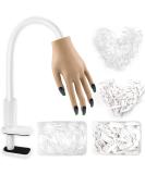 ANGNYA Silicone Nail Practice Hand with 200PCS Tips - Flexible Fake Hand for Acrylic Nails Practice - Buy Online on GoSupps.com