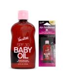 Vacation Baby Oil SPF 30 & Air Freshener Bundle | Vegan Broad Spectrum Sunscreen Tanning Oil - TSA Friendly Travel Size (3.4 fl. oz. & 1.7 fl. oz - Buy Online on GoSupps.com