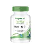 Fairvital Flora Pro 21 - 120 Time-Delayed Capsules with 21 Bacterial Strains | 20 Billion CFUs | Quality Tested Probiotics Made in Germany - International Shipping Available - Buy Online on GoSupps.com