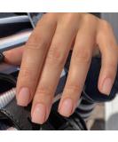 Justotry 24-Piece Pale Pink Press-On Nails | Glossy Artificial French Square Nails for Women | Short Angular Design - Buy Online on GoSupps.com