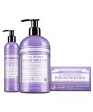 Dr. Bronner's Organic Lavender Gift Set - Sugar Pump Soap, Body Lotion, Castile Bar - 3-Piece Set - Buy Online on GoSupps.com
