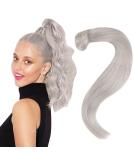 Easyouth Human Hair White Blonde Ponytail Extensions 12 Inch - 70g Wrap Around Ponytail Extension in #800(#1000) - 4-Pony Style - Buy Online on GoSupps.com