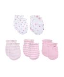Cotton Scratch Mittens 5-Pack for Newborn Baby Boys & Girls 0-6 Months - Pink - Buy Online on GoSupps.com