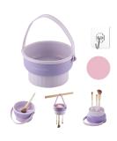 Buy 3-in-1 Silicone Makeup Brush Cleaner Mat - Drying Holder & Organizer for Brushes & Sponges (Purple) | Fast International Shipping - Buy Online on GoSupps.com