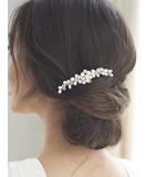 Jakawin Bride Pearl Wedding Hair Comb - Silver Rhinestone Headpiece for Women/Girls | HC043 - Buy Online on GoSupps.com